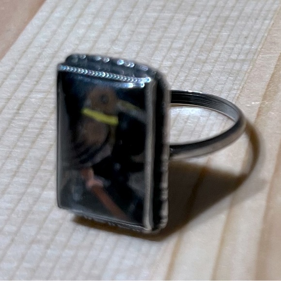 Thomas Mott kingfisher antique 1920s ring vintage rare 7 sterling silver marked - Picture 15 of 17